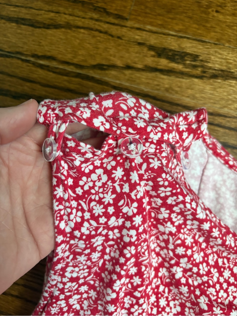 LOFT Red Floral Sleeveless Romper Large Petite - Picture 4 of 6
